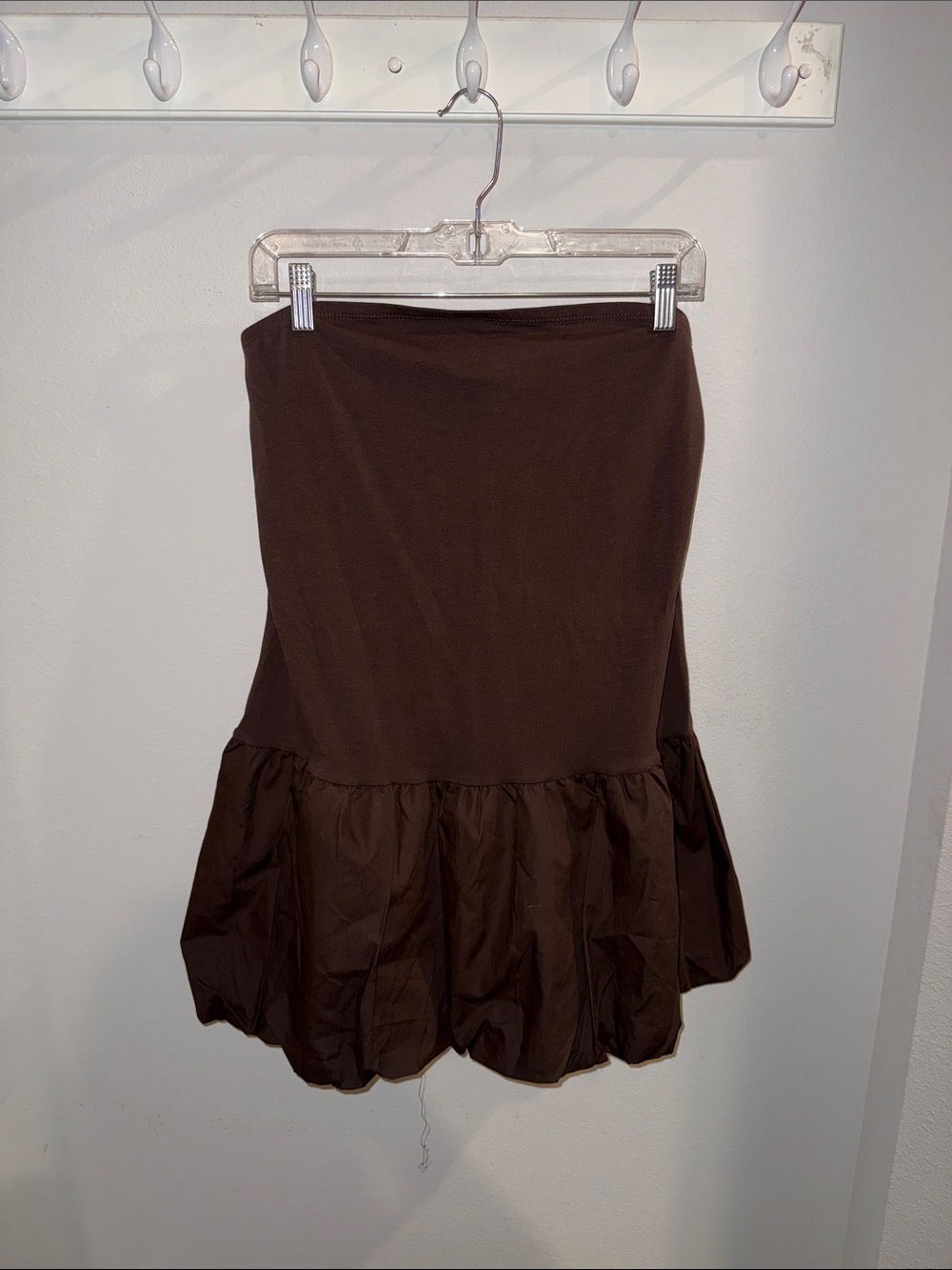 wild fable Strapless Brown Bubble-Hem Dress